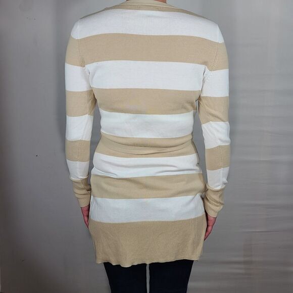 Apt. 9 Cream and White Long Striped Cardigan - Picture 3 of 6